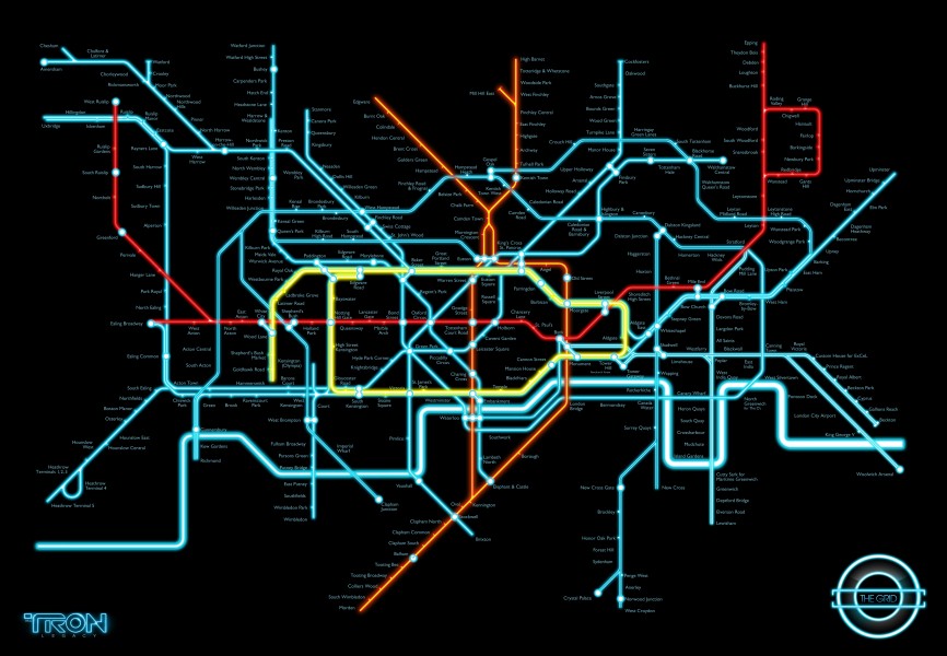 london tube map 2010. a London Bus on The Grid